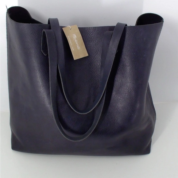 Madewell The Essential Tote Bag Black Leather Shoulder Office Work Minimalist - Picture 2 of 14